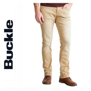 Buckle BKE Jake Straight Jeans Pants Men 29 x 34 Long Tall Stretch Bauer Tan